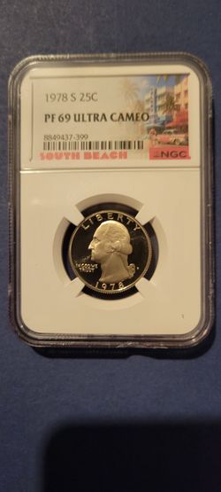 1978-S Washington Quarter NGC PF69 Ultra Cameo - South Beach Label