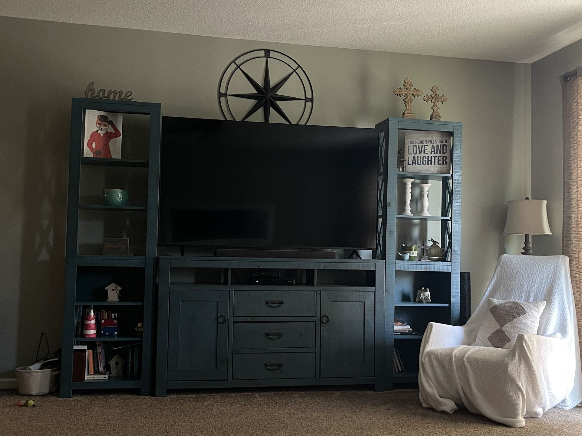 TV Console With Book Shelves