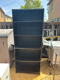 Black Book Case with 5 Shelves