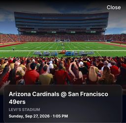 Cardinals@49ers Tickets.