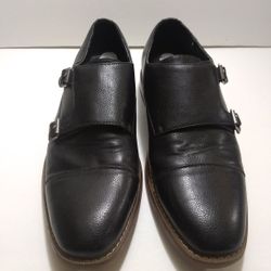 Men's Van Heusen Black Leather Dress Shoes Size 9 Very Good Condition Comfort Memory Foam