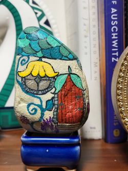 Hand-Painted Decorative Fairy House Rock Art