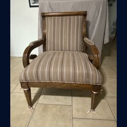 Wooden Fabric Armchair Upholstered