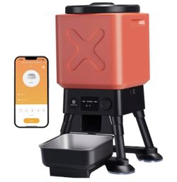 Automatic Dog Feeder for Large Dogs, 14L Capacity, Remote Feeding, Anti-Blockage System, Timed Auto Dog Food Dispenser, 2.4G WiFi App Control,Dual Pow