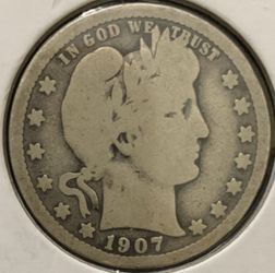 USA 25 cents  Barber Quarter 1907-O-F