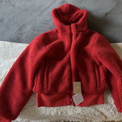 Fabletics Summit Sherpa Teddy Jacket RED size S / 6