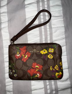 Coach floral wristlet