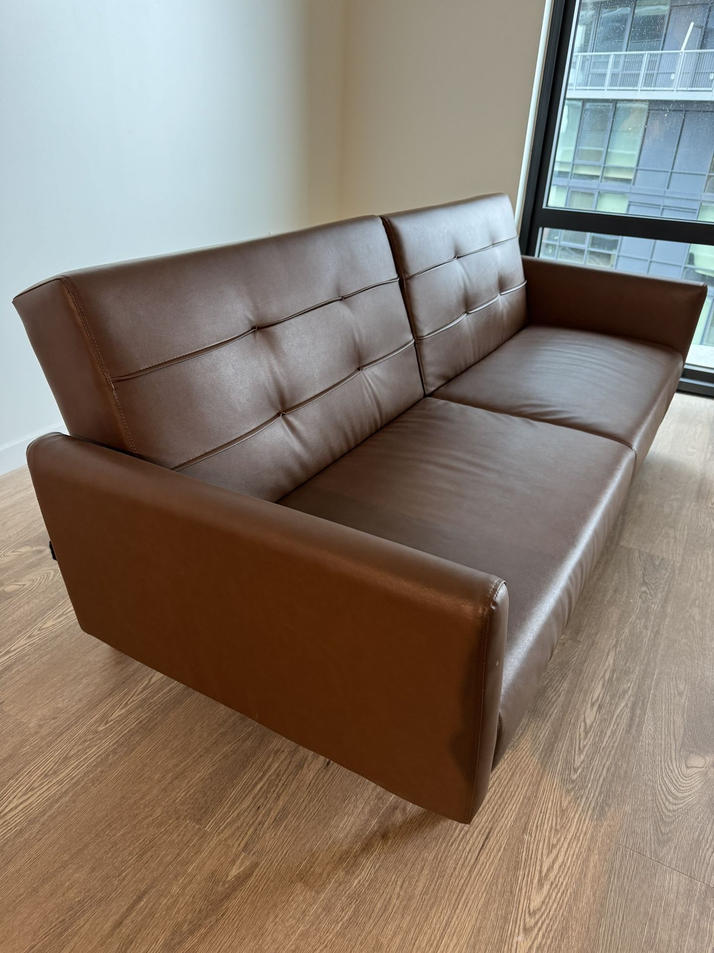 Faux Leather Futon