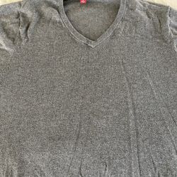 Grey Gray Sweater VNeck V-Neck Vest Mens Medium M