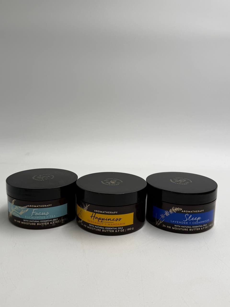 Lot of 3 Aromatherapy Body Butter 6.7oz New Sealed – Focus Happiness Sleep