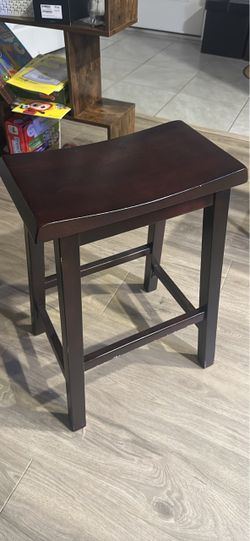 Dark Wood Saddle Seat Bar Stool