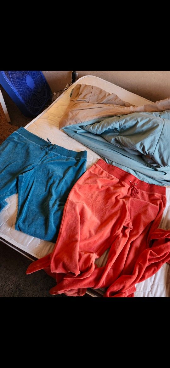 New 2 Blue And Orange Sweatshirt and Sweatpants Sets 