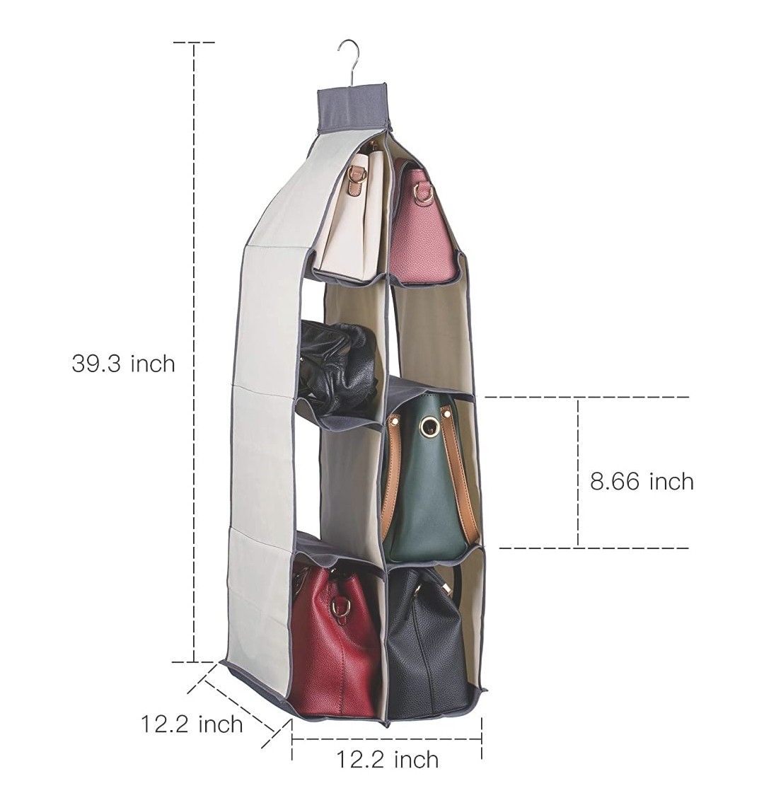 Hanging Purse Handbag Organizer with 8 Easy Access Pockets Hanging Storage Organizer Closet for Living Room Bedroom Home Use