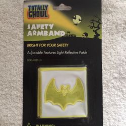 Halloween Safety Arm Band Bat Yellow Reflective New