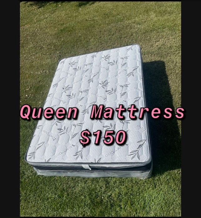 BRAND NEW PILLOW TOP MATTRESSES ✅ COLCHONES NUEVOS PILLOW TOP 💯‼️ QUEEN SIZE $150 ❌ $210 With Box Spring FULL SIZE $140❌ $200 With Box Spring💥