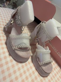 Dolls Kill Sugar Thrillz Holy Revelation Platform Sandals Pink Size 7