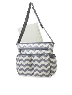 Tender Kisses Chevron Striped Diaper Bag & Changing Pad