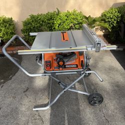 RIDGID 15 Amp 10 in. Portable Corded Pro Jobsite Table Saw with Stand
