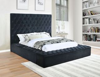 154231- Elegante Upholstered Bed Black