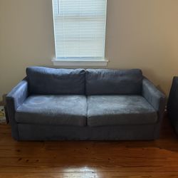 Blue Levi 77” Sofa AND Blue Levi Chair 