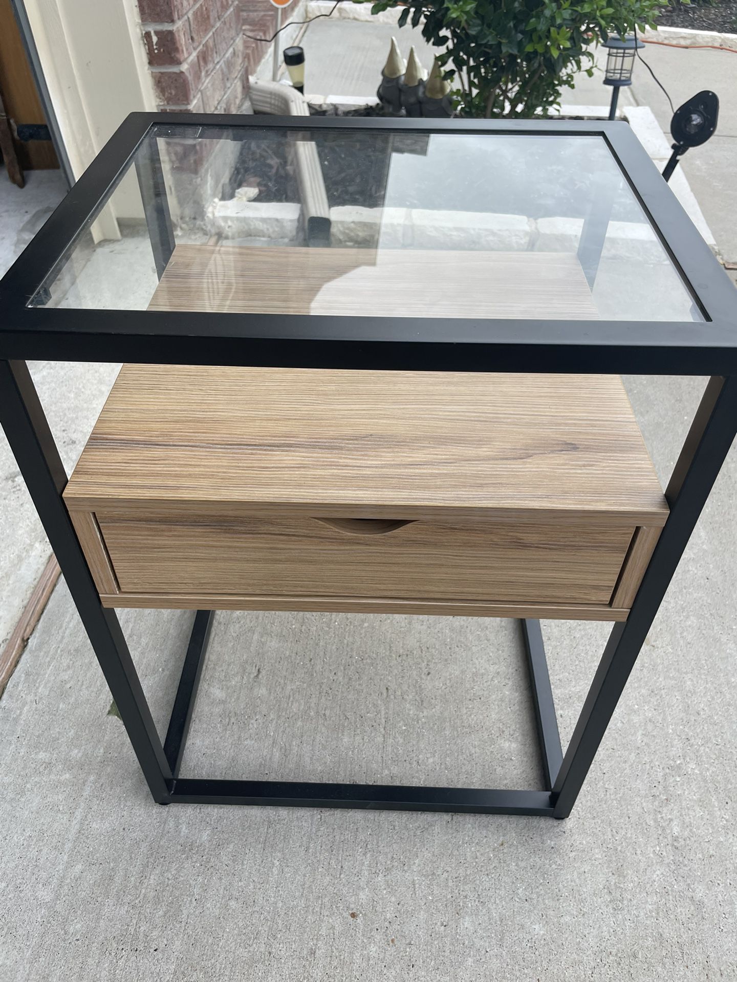  Ada End Table Glass Shelves and Metal Frame - Project 62™