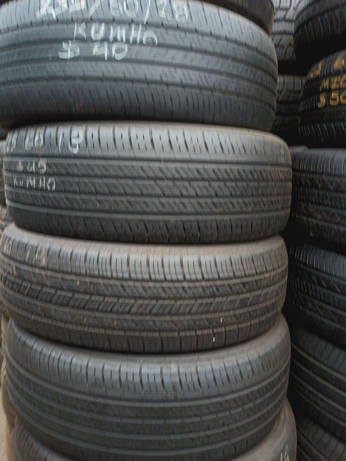 4 Used Kumho Tires Size 235-60-18 All 4 For $160 Free Installation And Balance