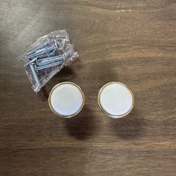 Brass With White Cabinet Pulls