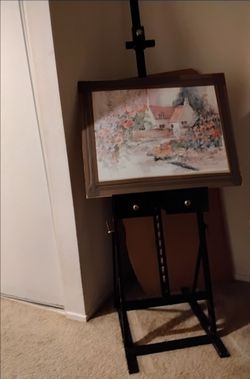 Large wooden frame easel
