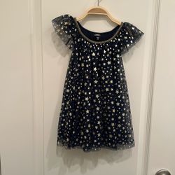 Girls Navy Blue And Gold Star Dress Size 2T