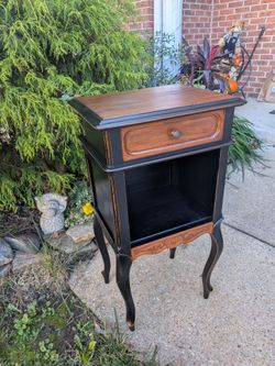 French Country Nightstand with Drawer and Open Shelf