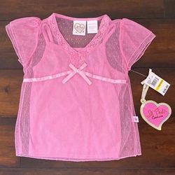 Little Girls Clothes New Pink Lace Shirt With Cami Size 6T/6X