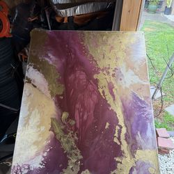 Purple and Gold Resin Art