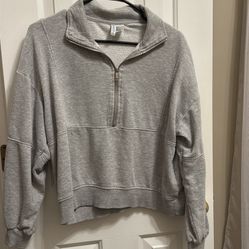 H&M, Quater Zip, Hoodie, Grey, Large