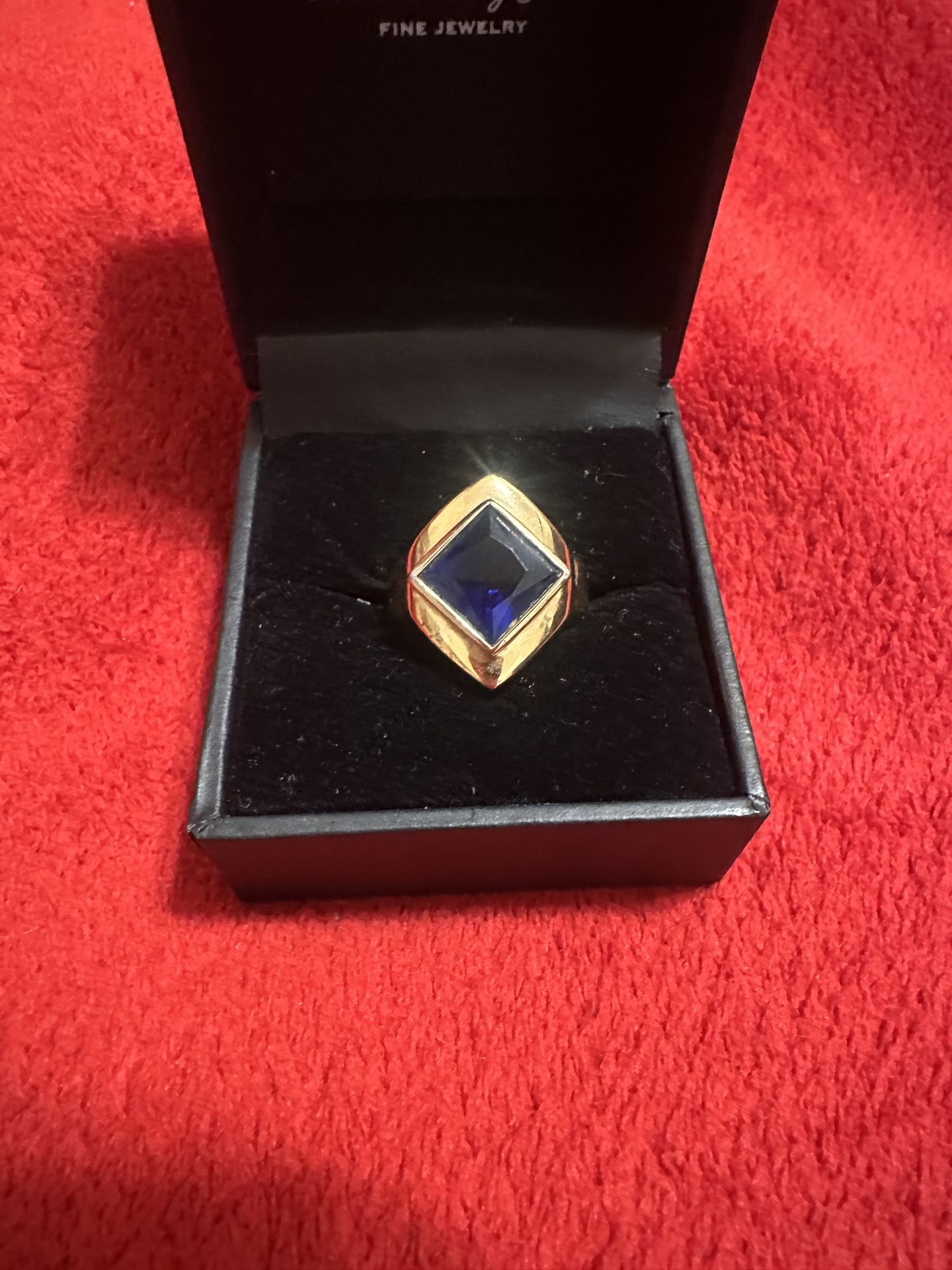 Gold ring Unisex Size 7 Plated Or  14 K Gold Has Stamp 14 K  