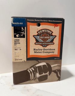 Genuine Harley Davidson 70222-96 Black Chrome Switch Housing Set Multi-Fit OEM