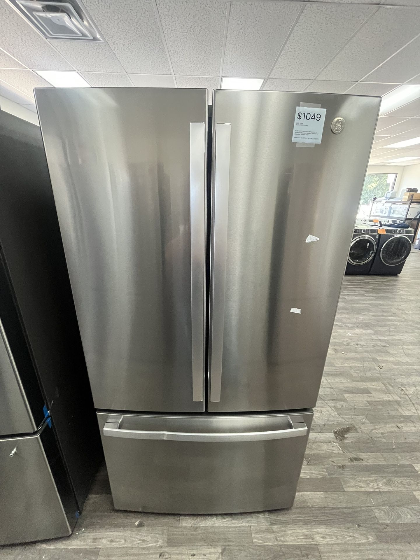 35.75”W GE French Door Fridge, Open Box, Minimal Wear, One Yr Warranty