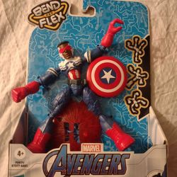 New Captain America Marvel Avengers Bend And Flex Hasbro Action Figure 