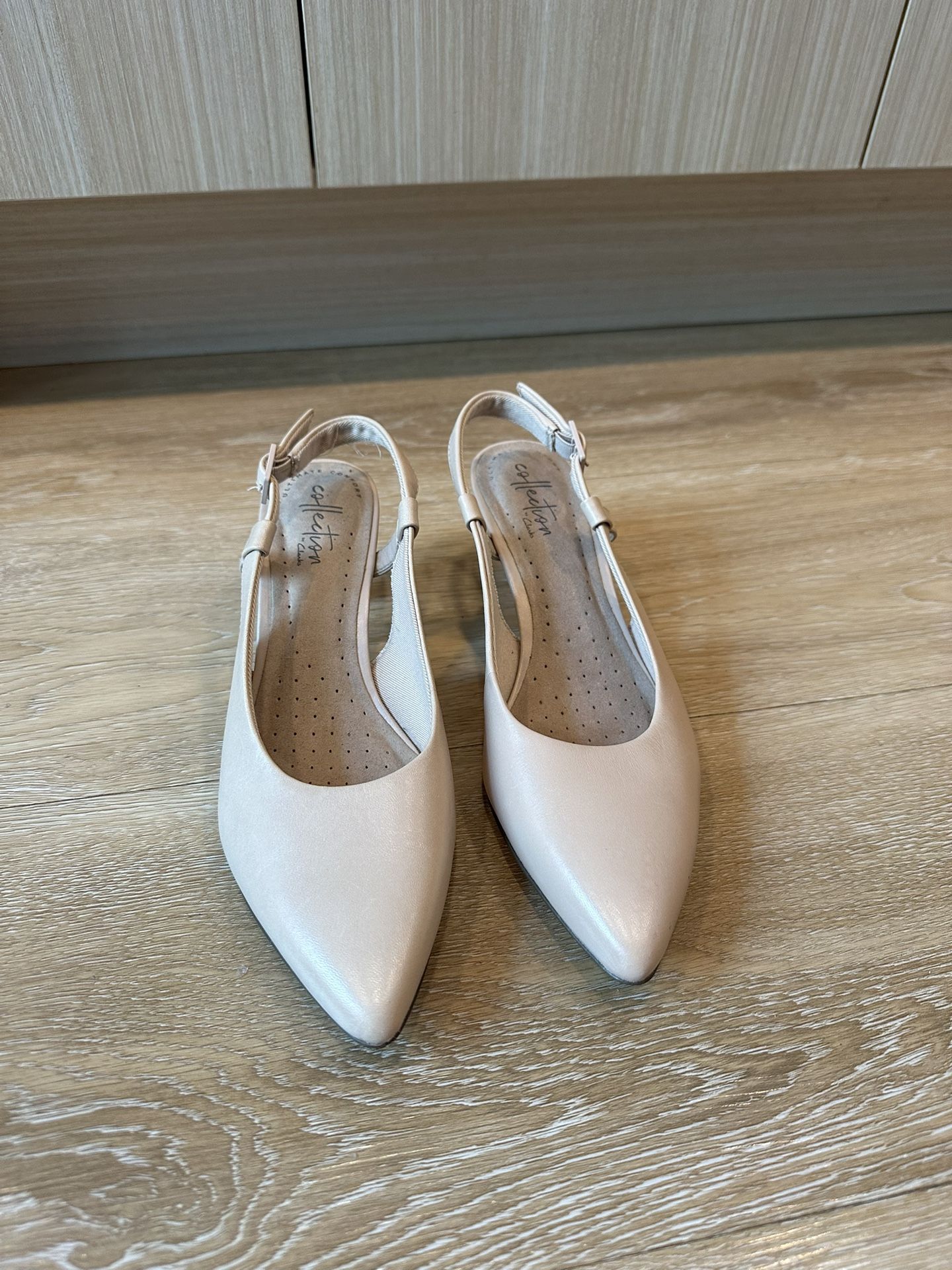 Clarks Slingback Leather Heels