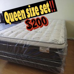 Queen Size Pillow Top Mattress Set βΌοΈβΌοΈ