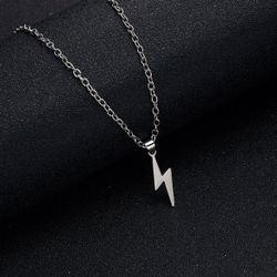N152-Small Lightning Necklace -Unisex 