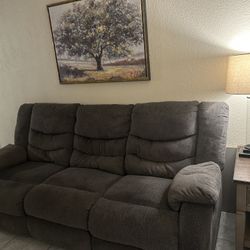 Reclining Grey Sofa 