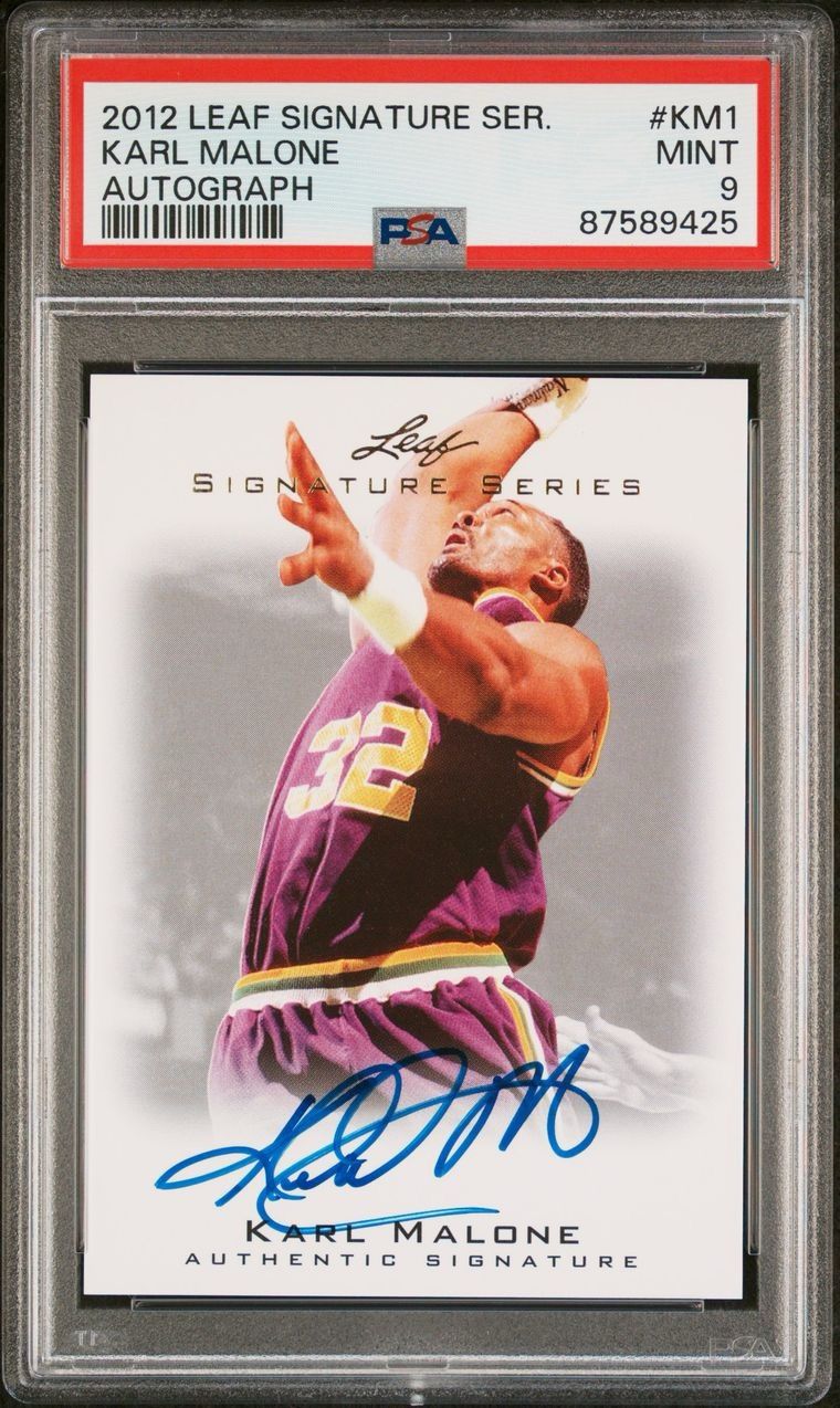 2012 Leaf Signature Series Karl Malone Auto #KM1 PSA 9 Utah Jazz