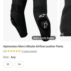 Alpinestars Men's Missile Airflow Leather Pants