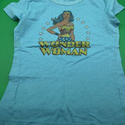 Junk Food Wonder Woman Graphic Print Blue T-shirt