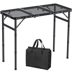 Folding Grill Table, 3ft Tri-Fold Aluminum Folding Table X(57)