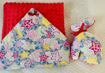 Baby Blanket With Matching Bunny (Stuffed With Squeaker)