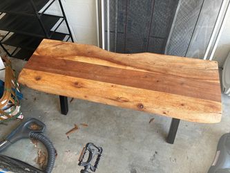 Wood bench live edge