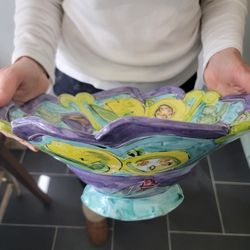 Signed Hand Painted Ceramic Bowel
