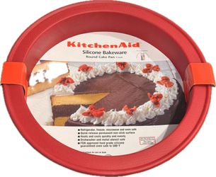 KITCHENAID RED SILICONE ROUND CAKE PAN 9 Inch New  