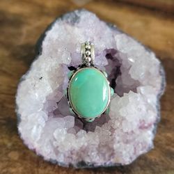 Vintage Silver Pendant With Turquoise 